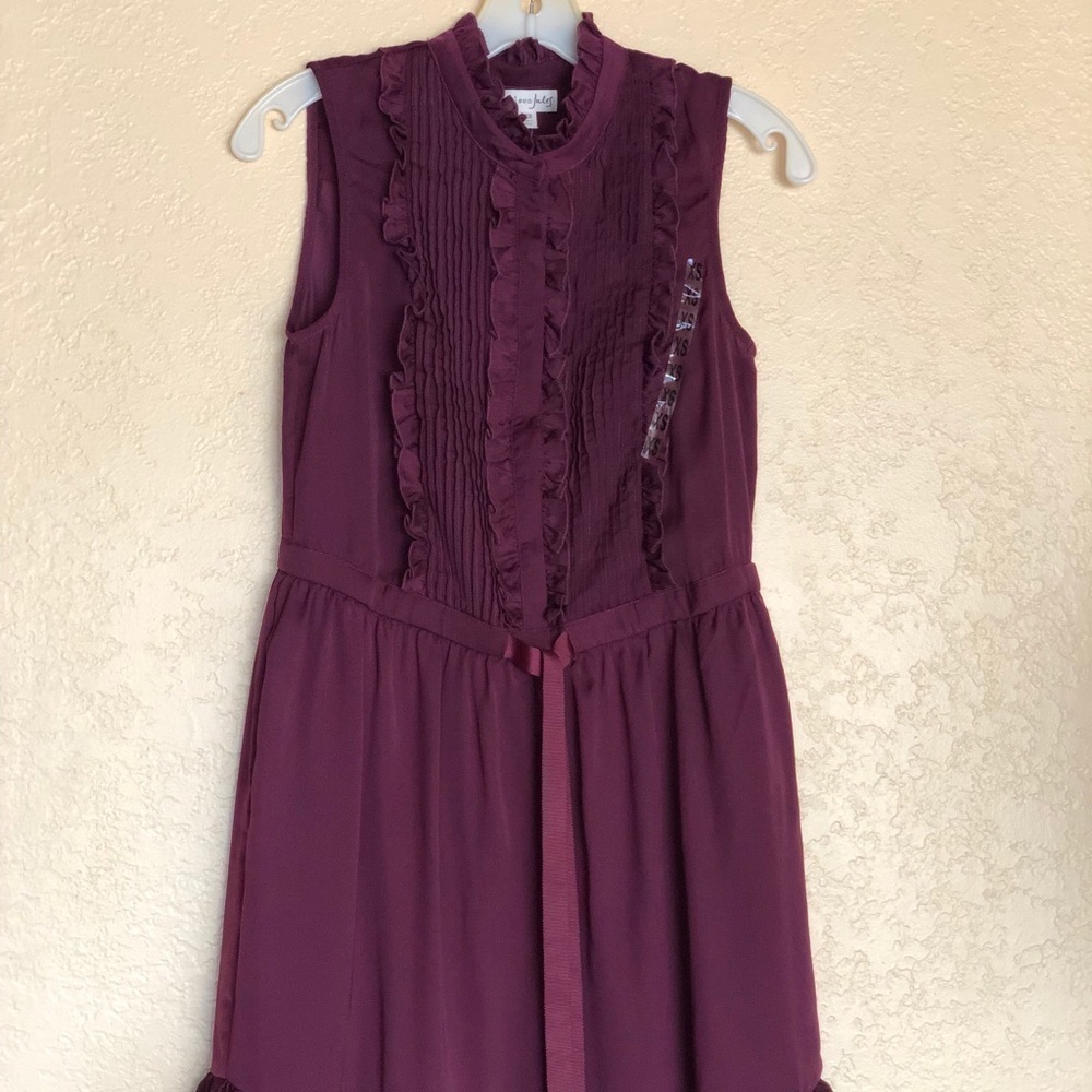 Maison Jules Women PurpleSatin Tie Tuxedo Dress XS - Picture 14 of 16